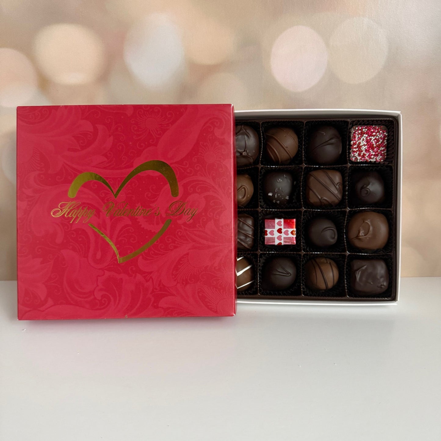 Happy Valentine's Red Box (16 Piece Chocolates)