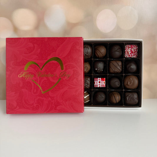 Happy Valentine's Red Box (16 Piece Chocolates)