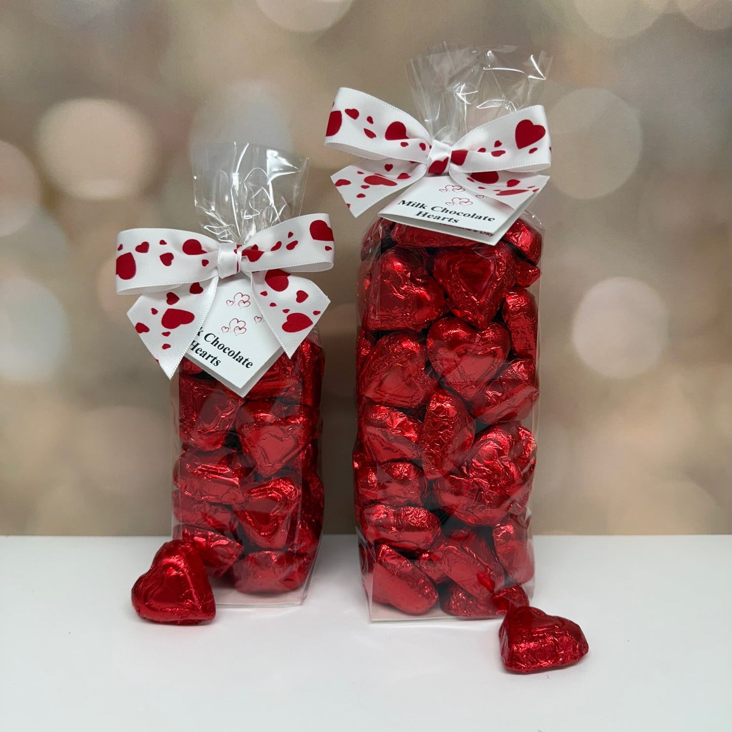 Foiled Hearts - 8 oz. or 16 oz. (Milk Chocolate)