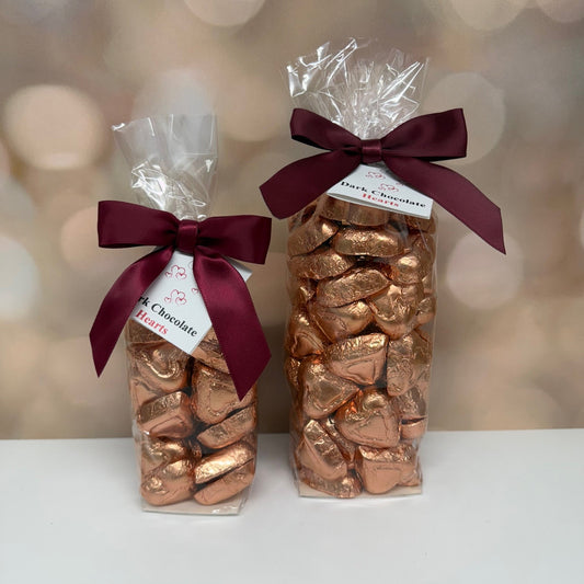 Foiled Hearts - 8 oz. or 16 oz. (Dark Chocolate)