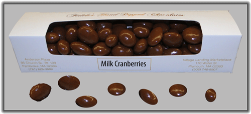 Cranberries (Milk or Dark Chocolate Covered) - 8 oz.