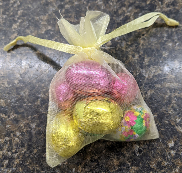 Easter Eggs in Organza Bag (Milk Chocolate)