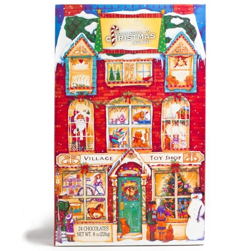 Advent Calendar Countdown to Christmas Milk Chocolate, 8 Oz (Village Toy Shop)