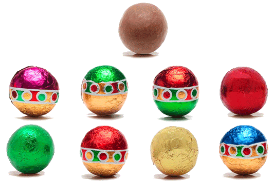 Foil Balls - Milk (Various Sizes)